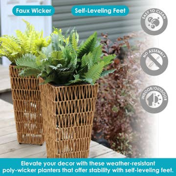 Hyacinth Poly-Wicker Planter