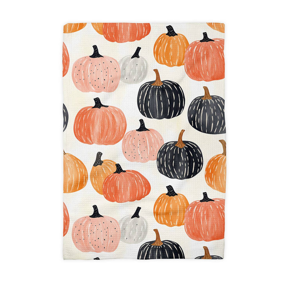 Pumpkin Fall Botanical Floral Autumn Kitchen Towel Waffle