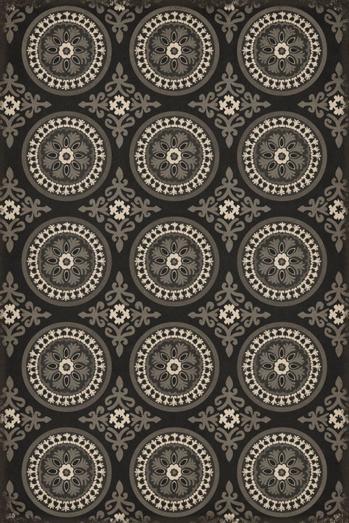 Vintage Vinyl Floorcloth Rug (Pattern 43 Karma)