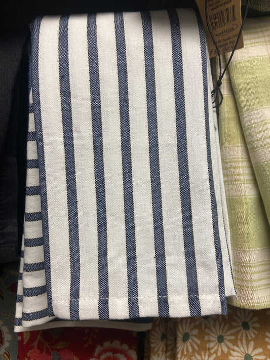 6 Stripped Design Napkin Navy Blue