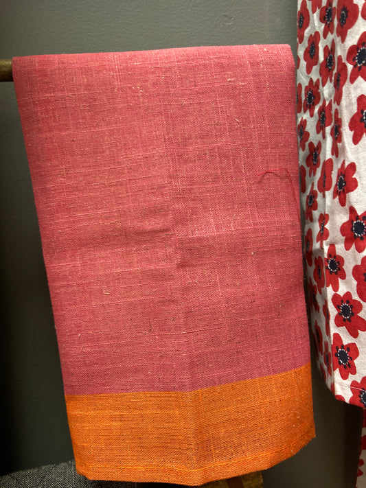 6 Sherbert Pink And Orange Linen Napkin