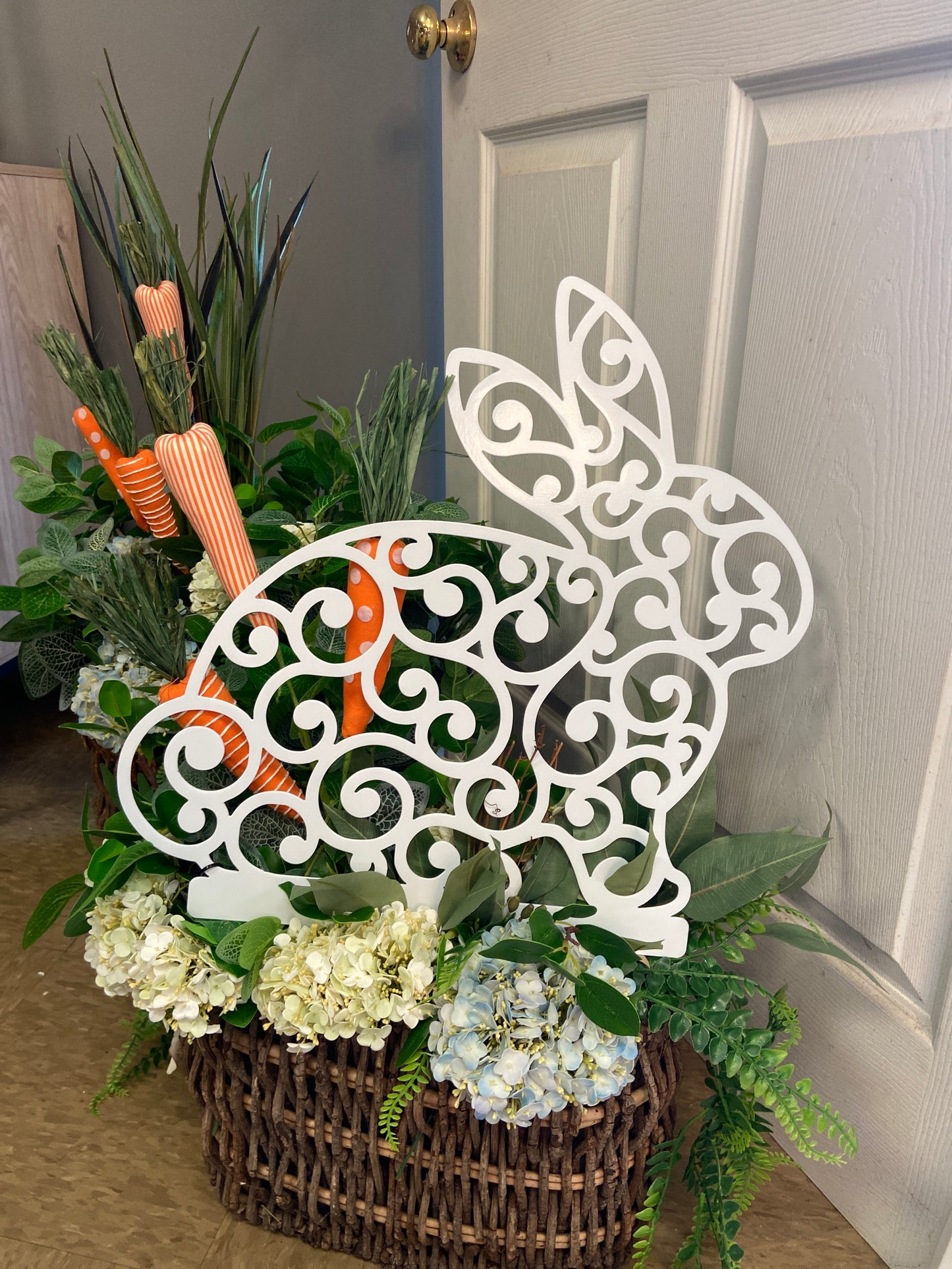 Metal Bunny on a Garden Stake