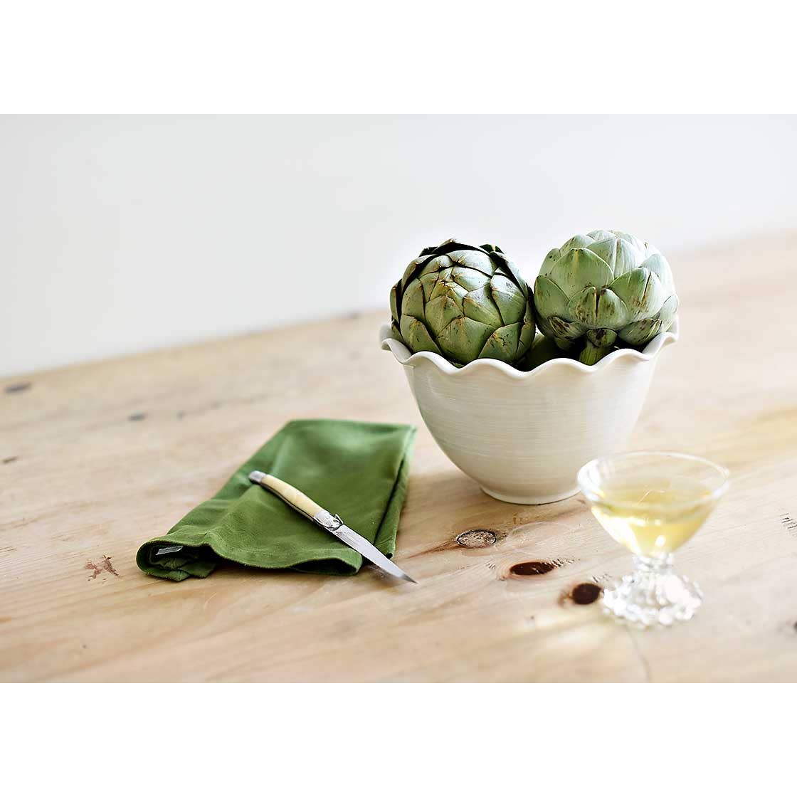 Signature 9" Ruffle Bowl White