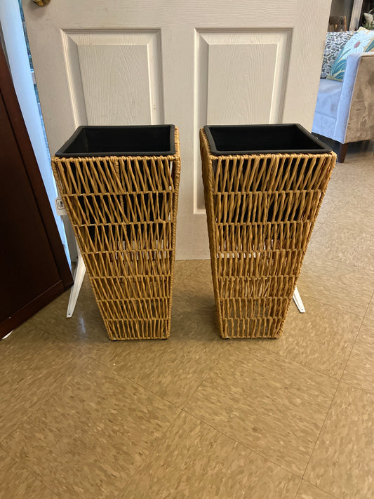Hyacinth Poly-Wicker Planter -11” Set of 2