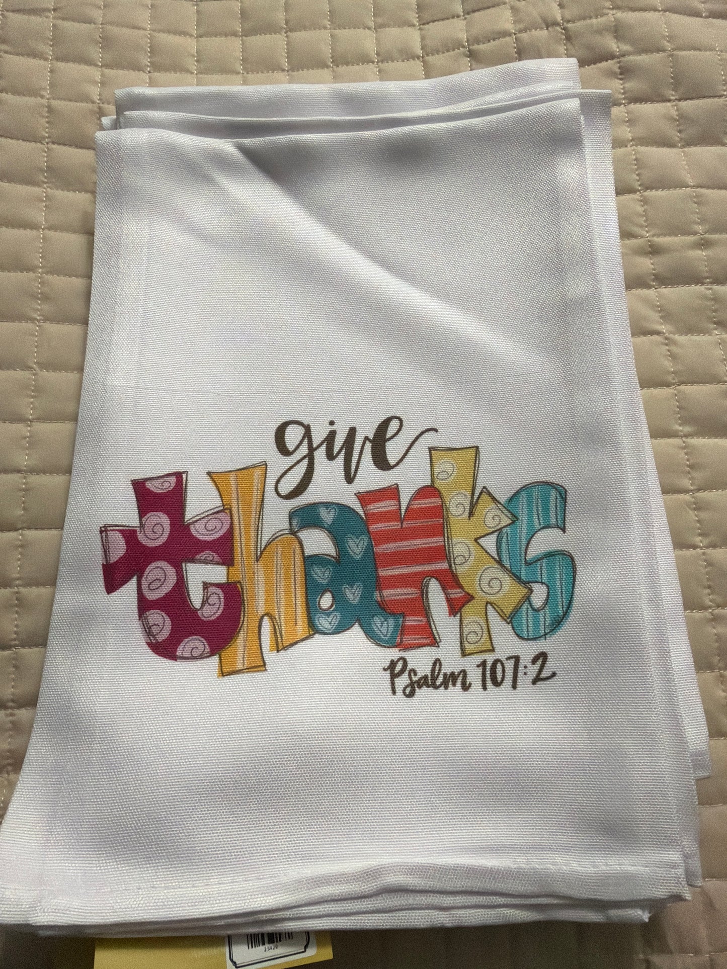 Give Thanks Tea Towel      (25)