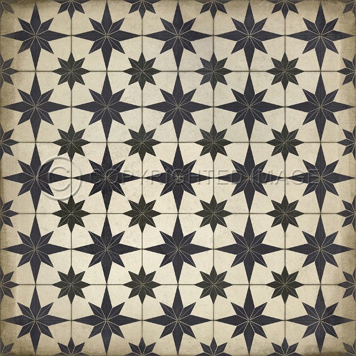 Vintage Vinyl Floorcloth Rug (Pattern 20 Astraea - Distressed)