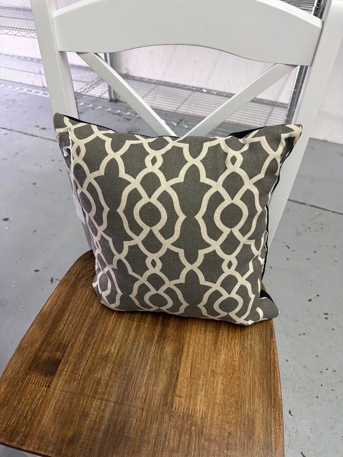 Black with White Inlay pillow Or Gray W White