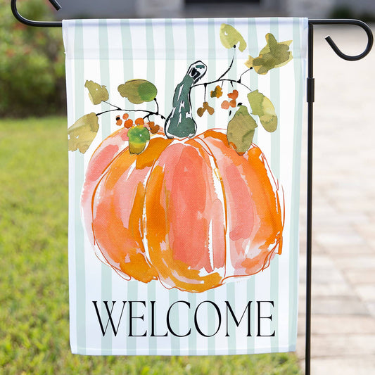 Fall Flag Watercolor Pumpkin
