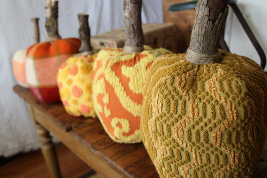 Small 4 Panel Vintage Cloth Round Pumpkin