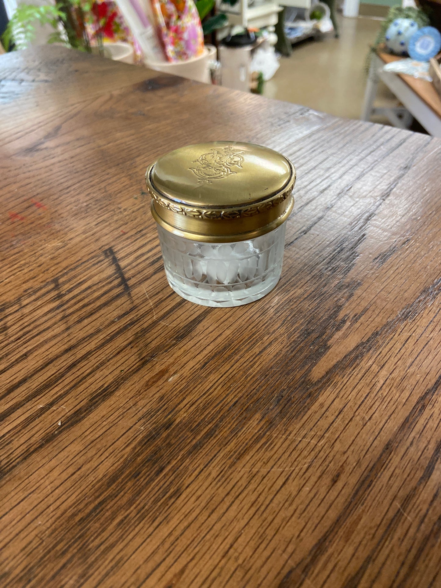 Decorative Jar w Gold lid