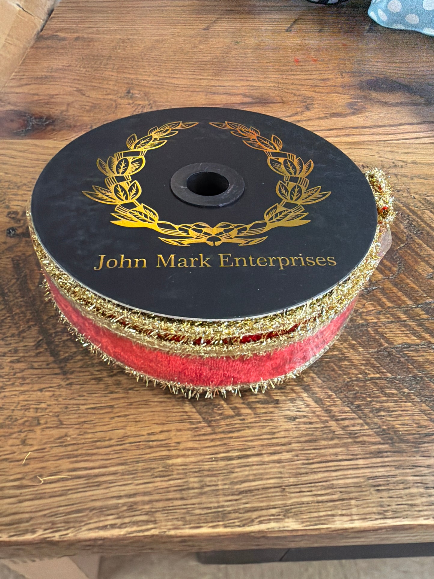 John Mark Ribbon Velvet Metallic Dupion Double Fused tinsel Edge Ribbon