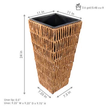 Hyacinth Poly-Wicker Planter