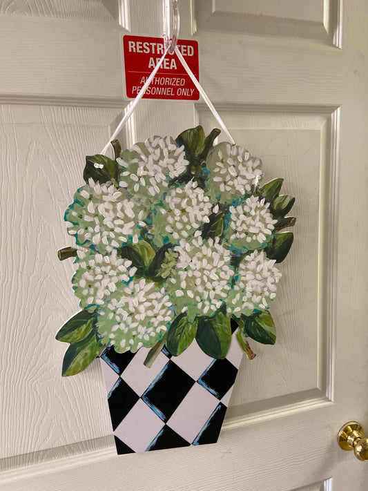 Elegant Hydrangea PVC Door Hanger