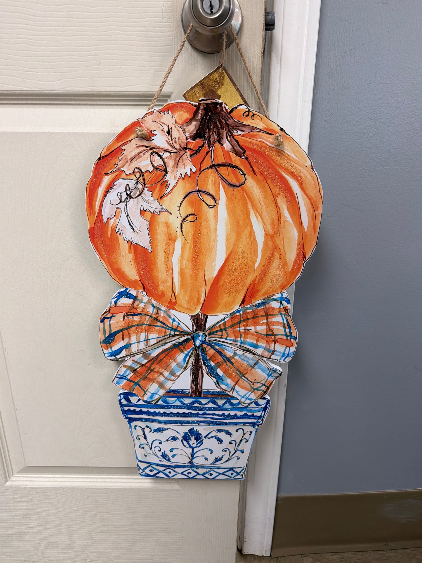 Pumpkin in Pot Door Hanger