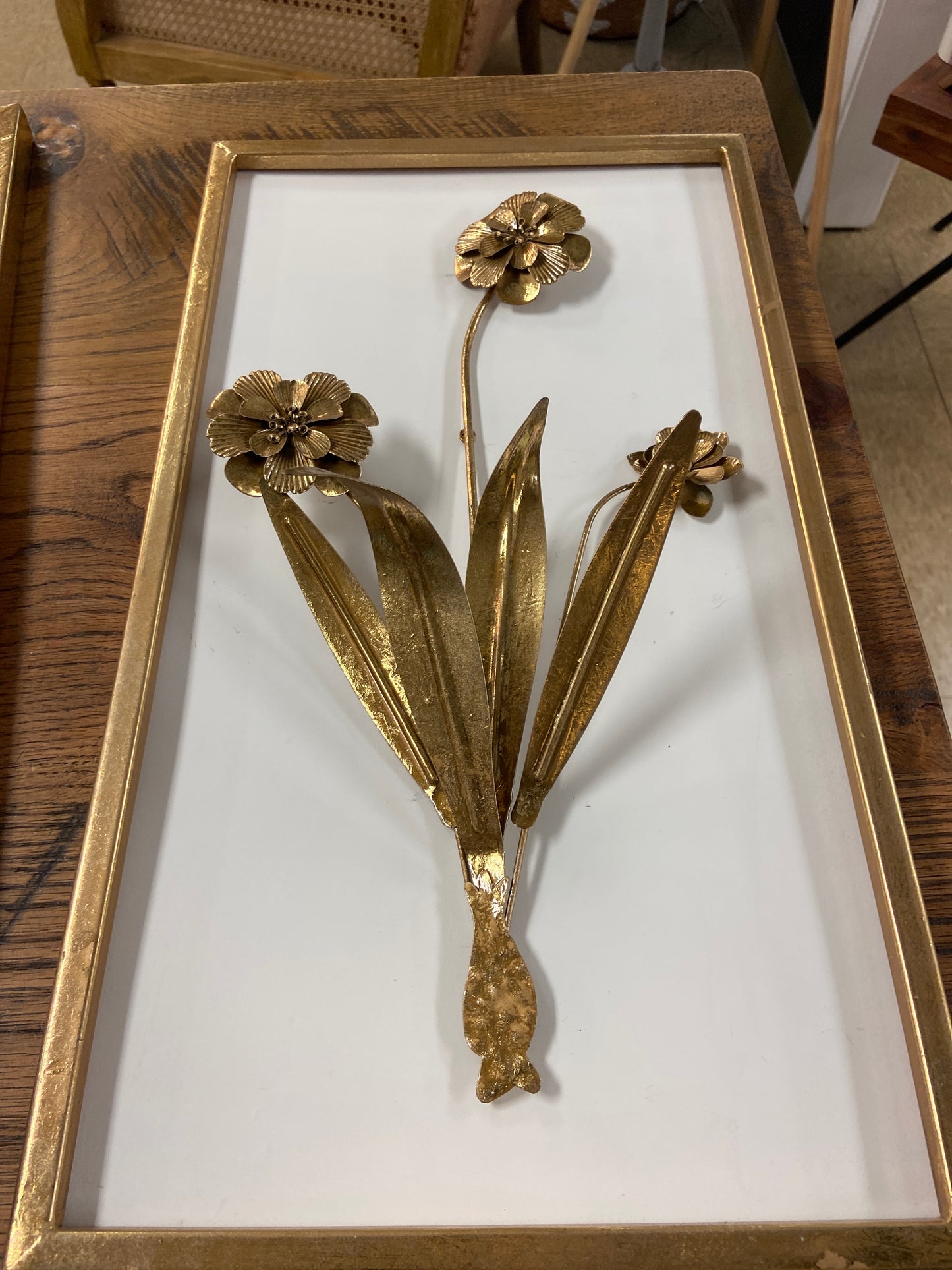 6 Brass Flower Wall Art