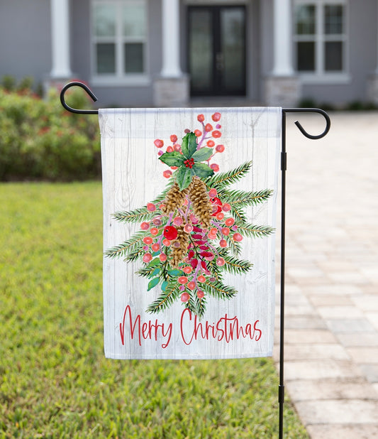 Christmas Garden Flag Holiday Mistletoe