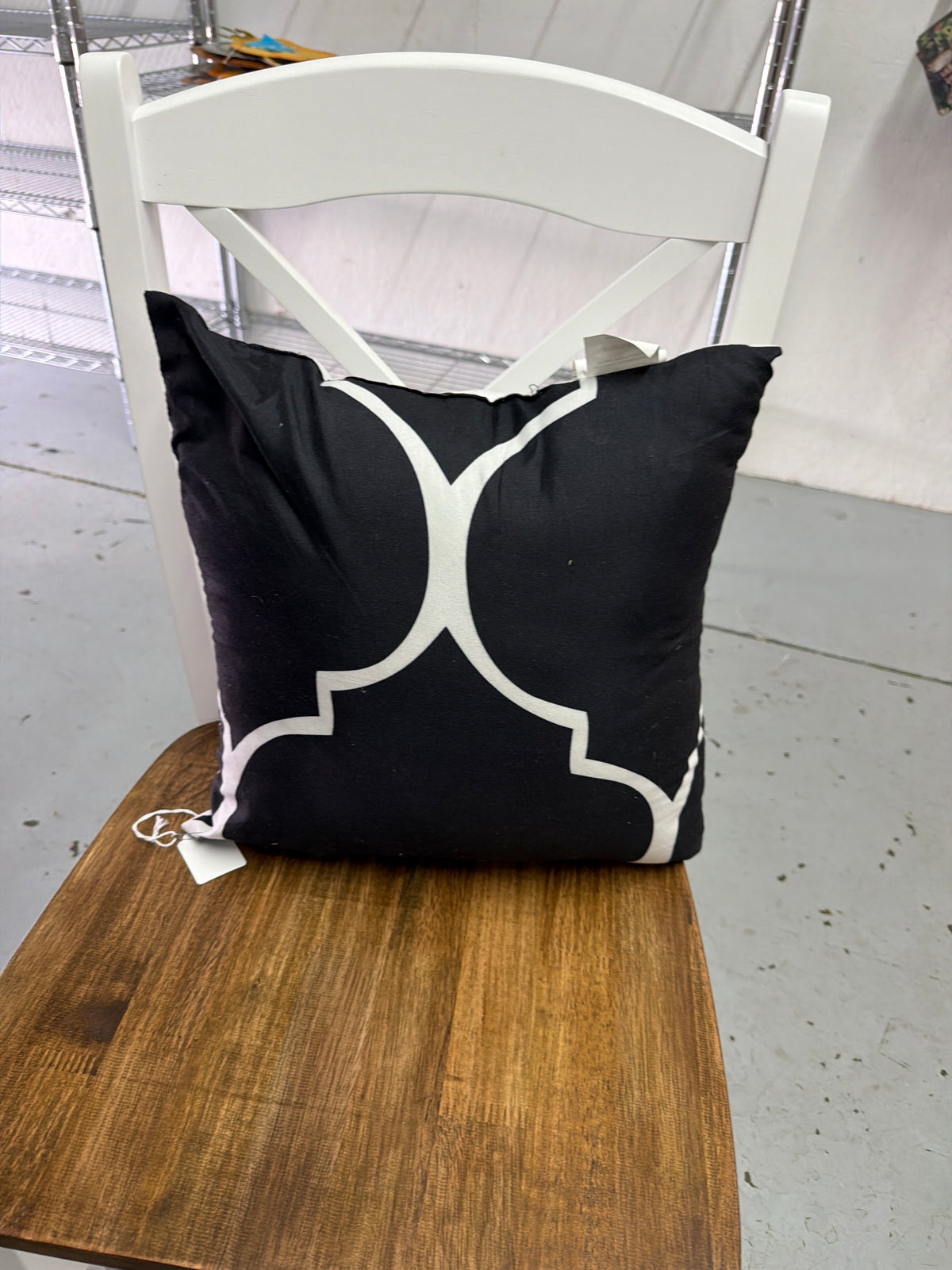 Black with White Inlay pillow Or Gray W White
