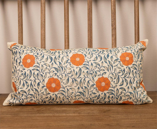 Reversible Lumbar Pillow Terracotta Floral