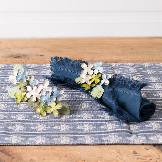 Napkin Ring Dainty Metal Hydrangea