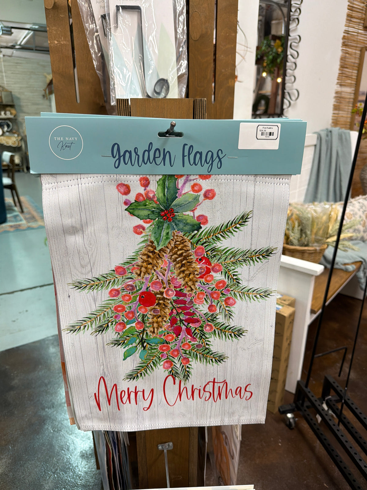 Christmas Garden Flag Holiday Mistletoe