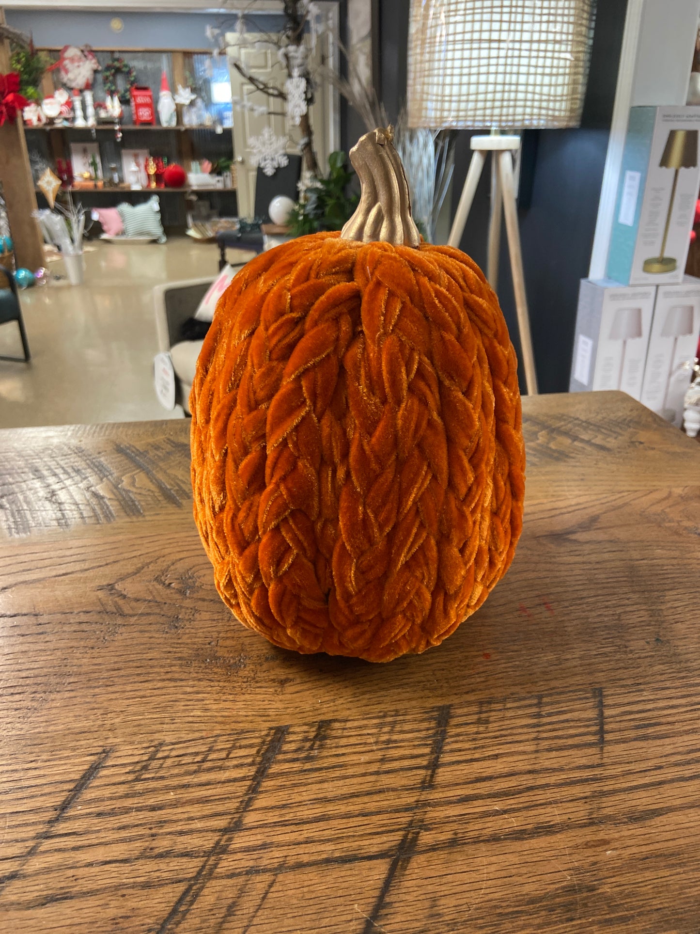 Orange velvet pumpkin