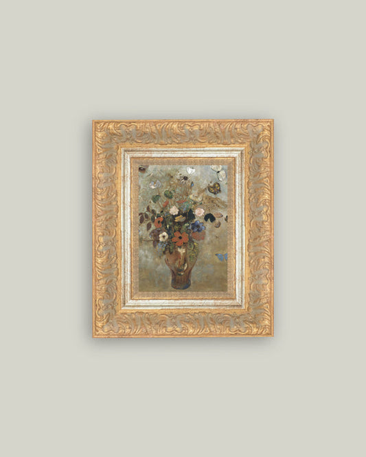Flower Butterfly Vase Wall Art
