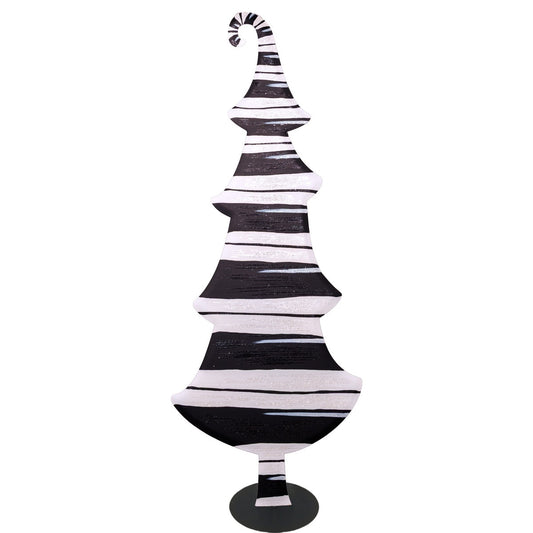 Black And White Striped Metal Tree