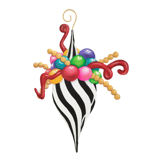 Merry and Bright Elegant Swirl Metal Finial