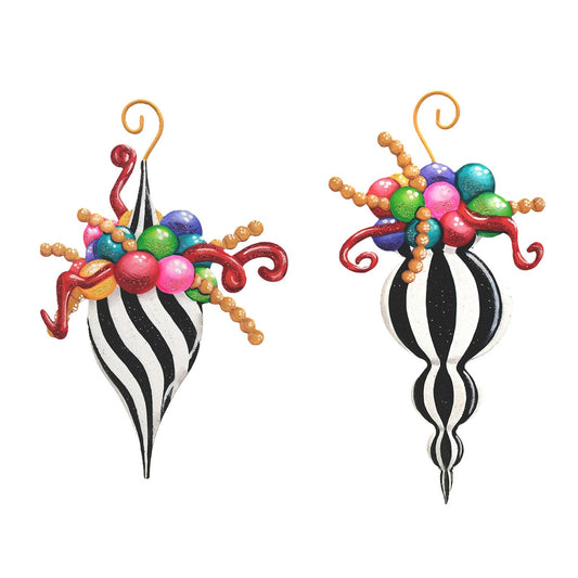 Merry And Bright Finial Metal Ornament