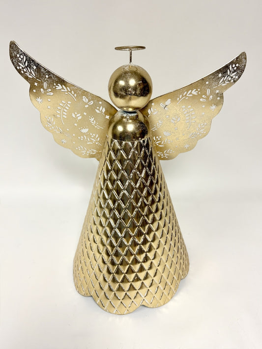 Gold Metal Quilted Angel-Medium