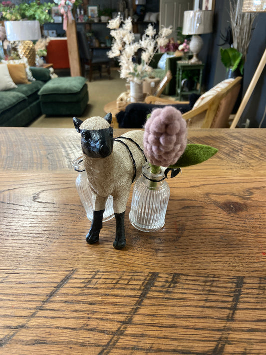 Cow Figure w Bottle Decor Holders