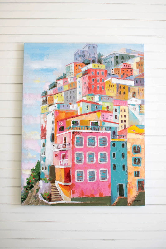 Acrylic Colorful Houses Painting