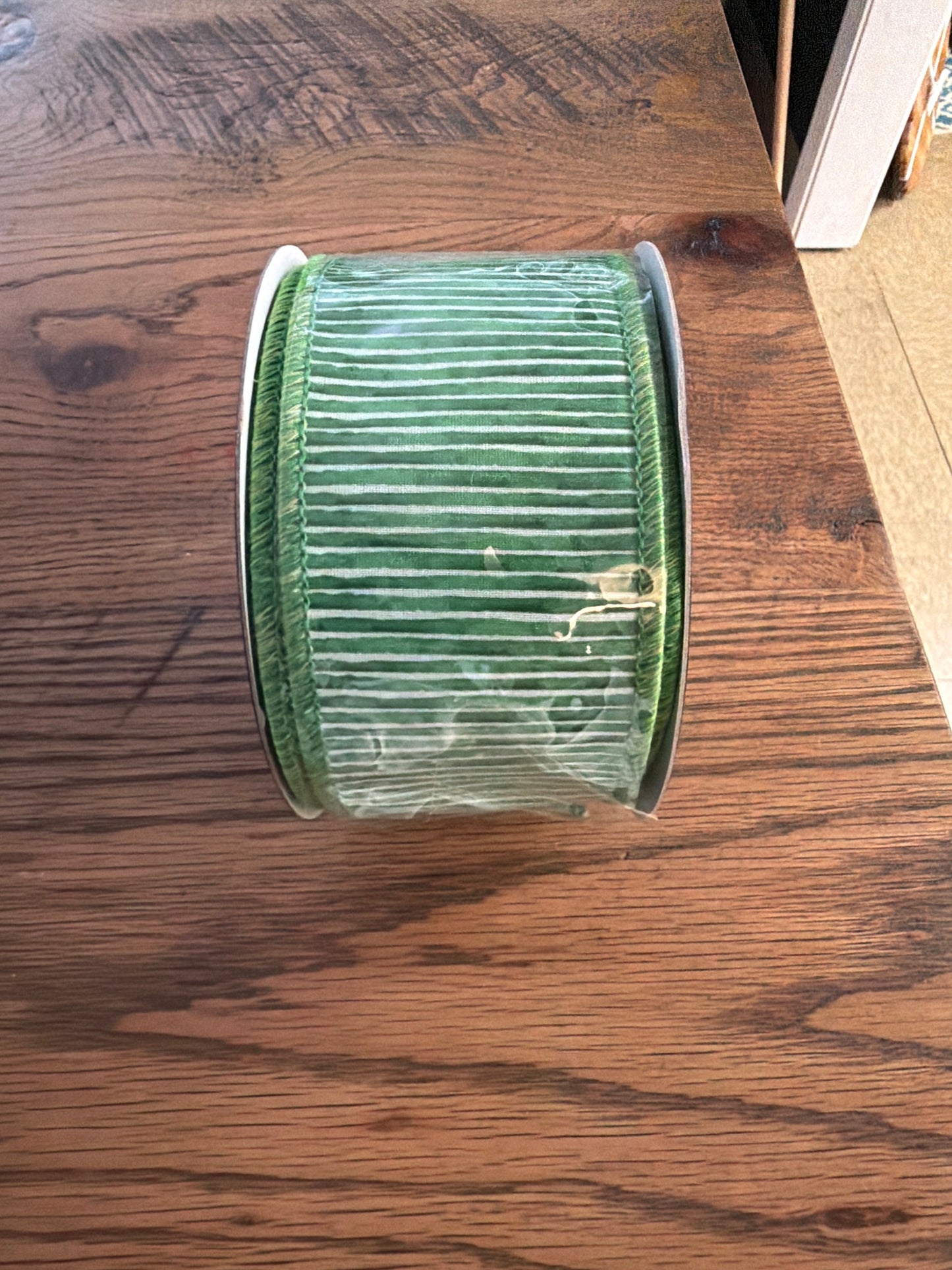 John Mark Mini Stripe Fused Green Ribbon