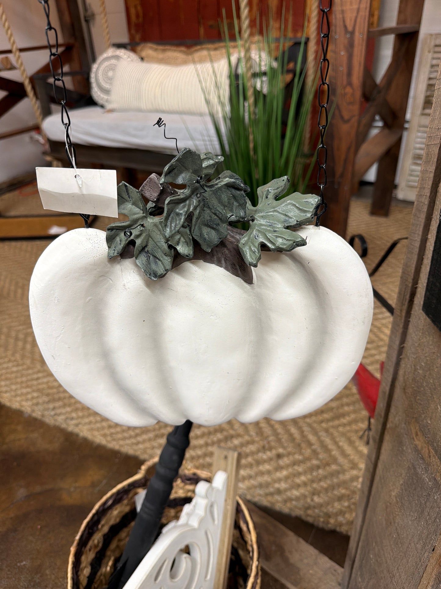 B8096-WH 10" Resin Whitewashed Pumpkin Arrow Replacement KK