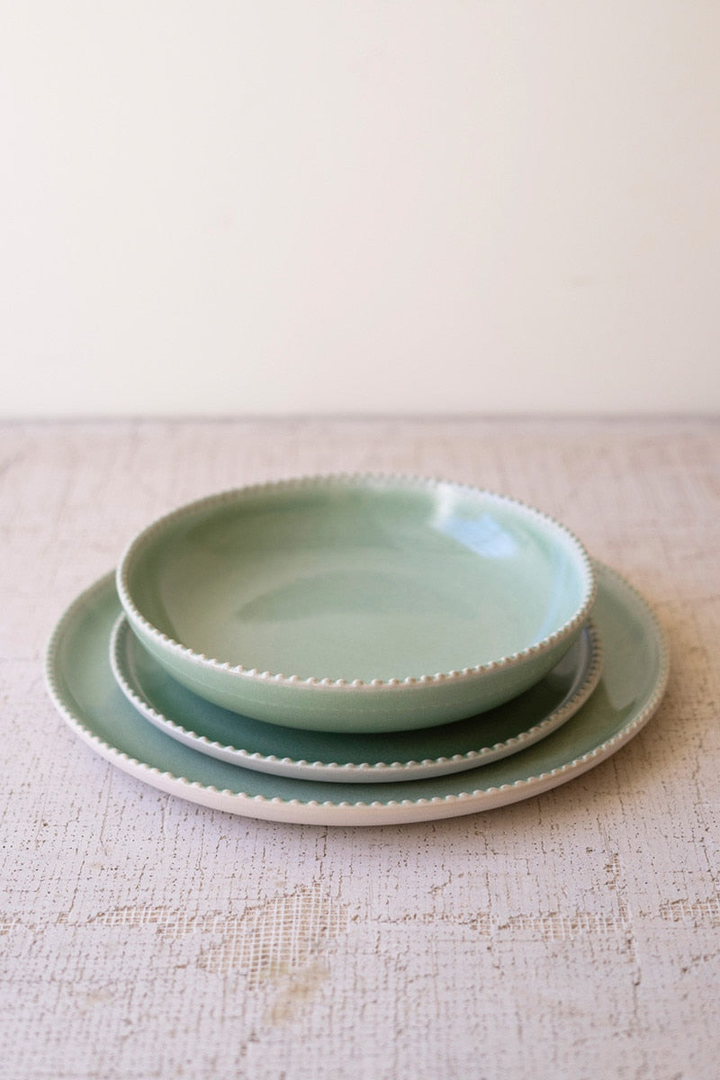 6 Sea Mist Ceramic Dinner Plate, Salad Plate, or Bowl