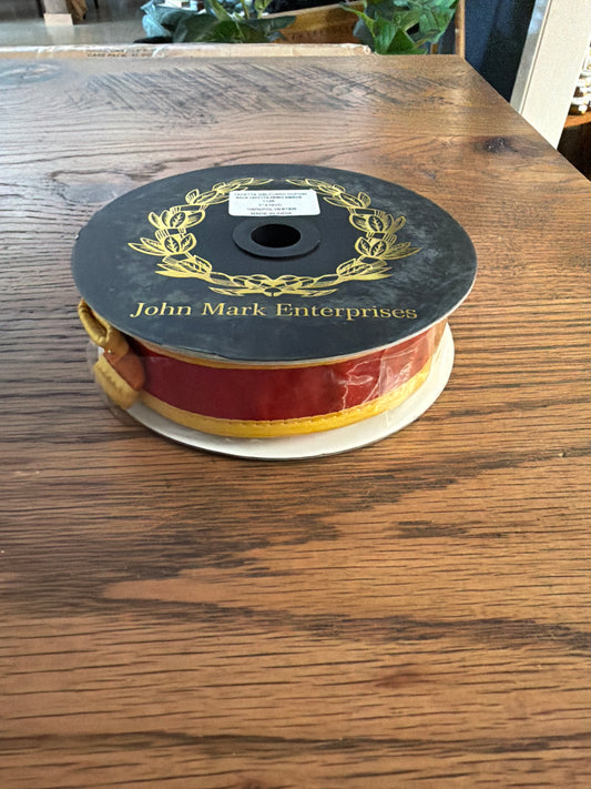 John Mark Tafetta Double Dupion Tafetta Piping Red/Mustard