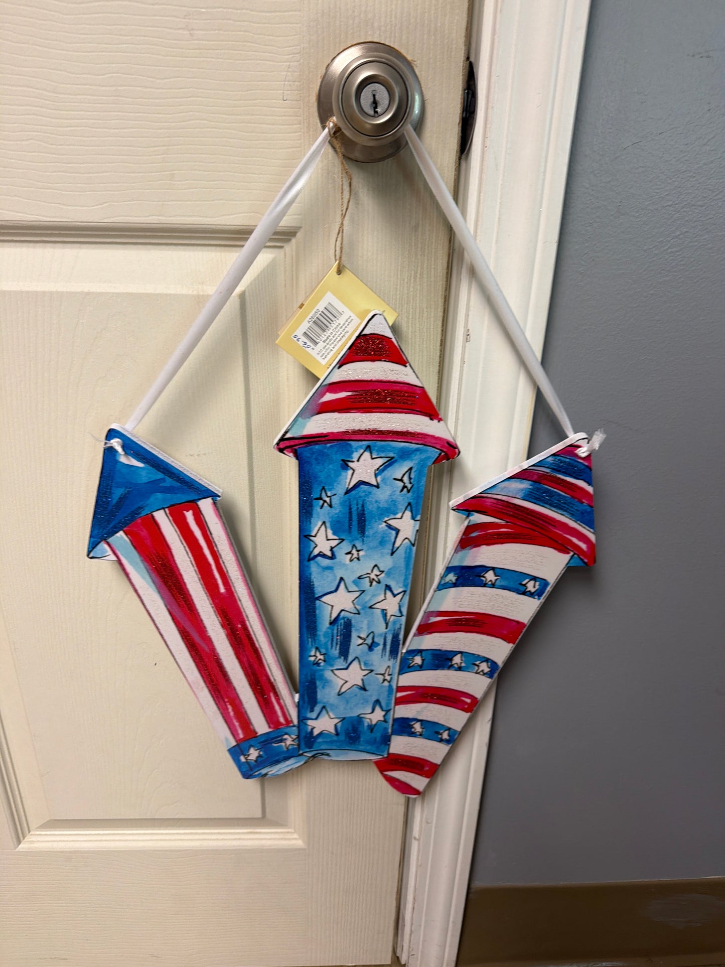 Becks Patriotic Rocket PVC Door Hanger