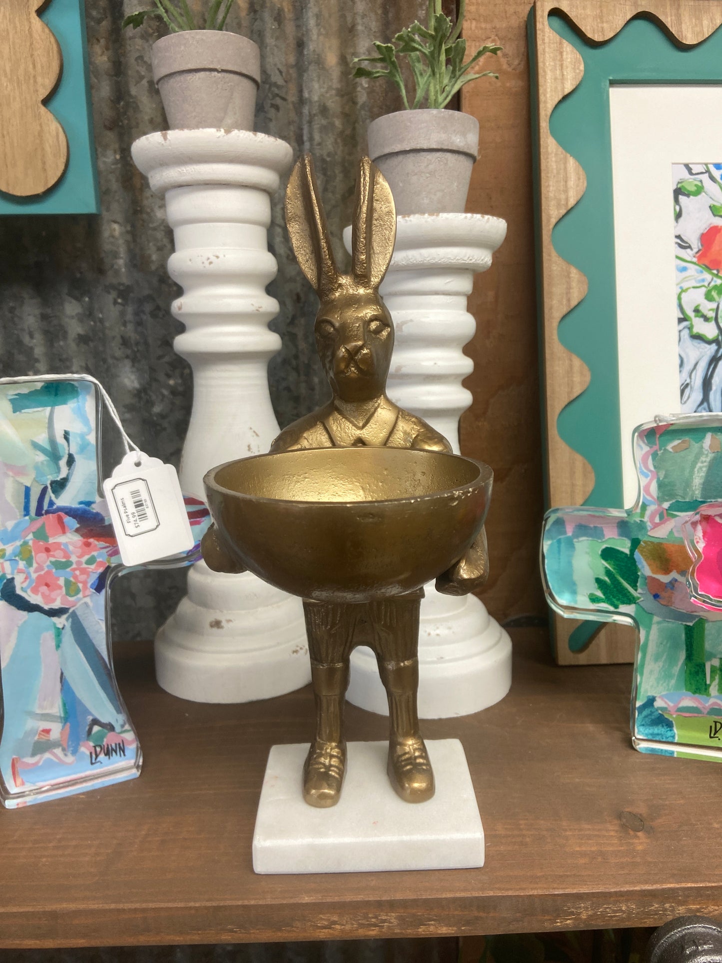 13” Bunny Rabbit on Marble Base