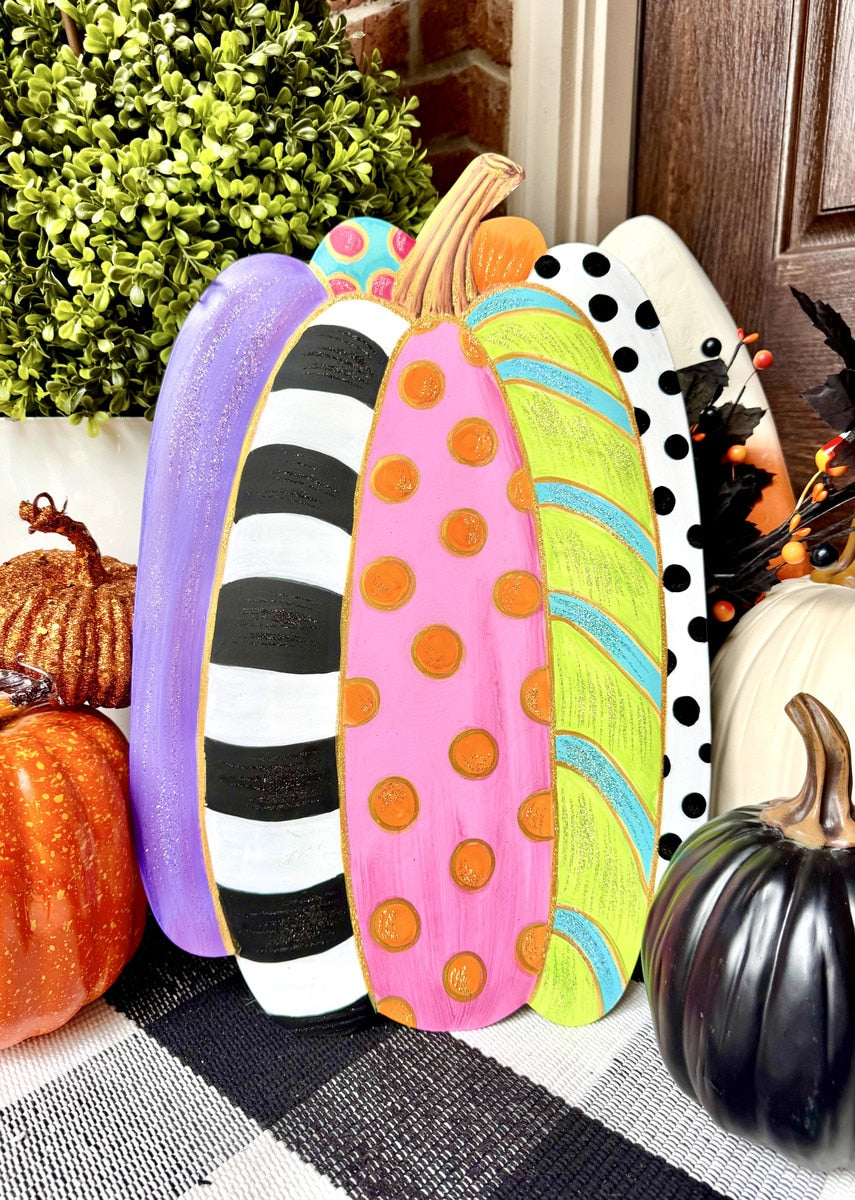 Multi-Color Tall Modern Party Pumpkin