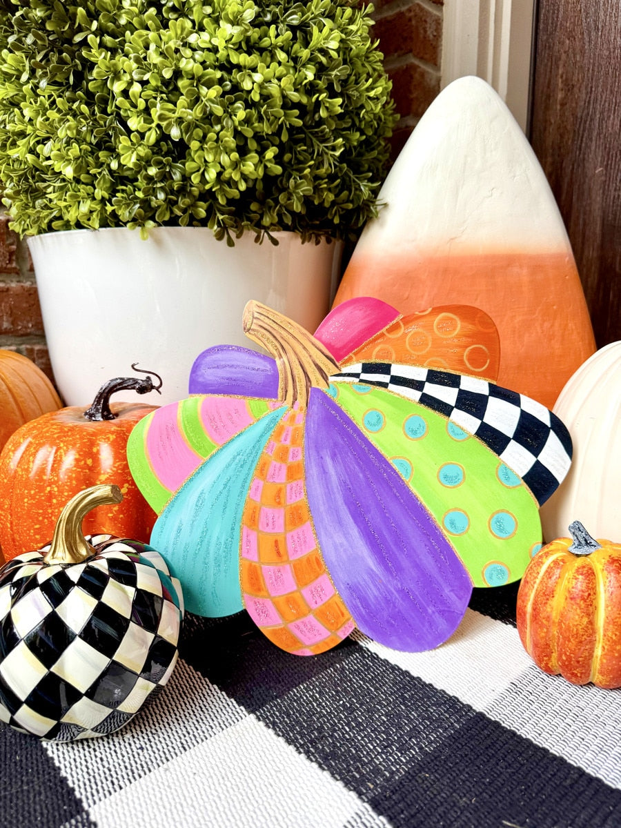 Multi-Color Small Party Pumpkin with Glitter