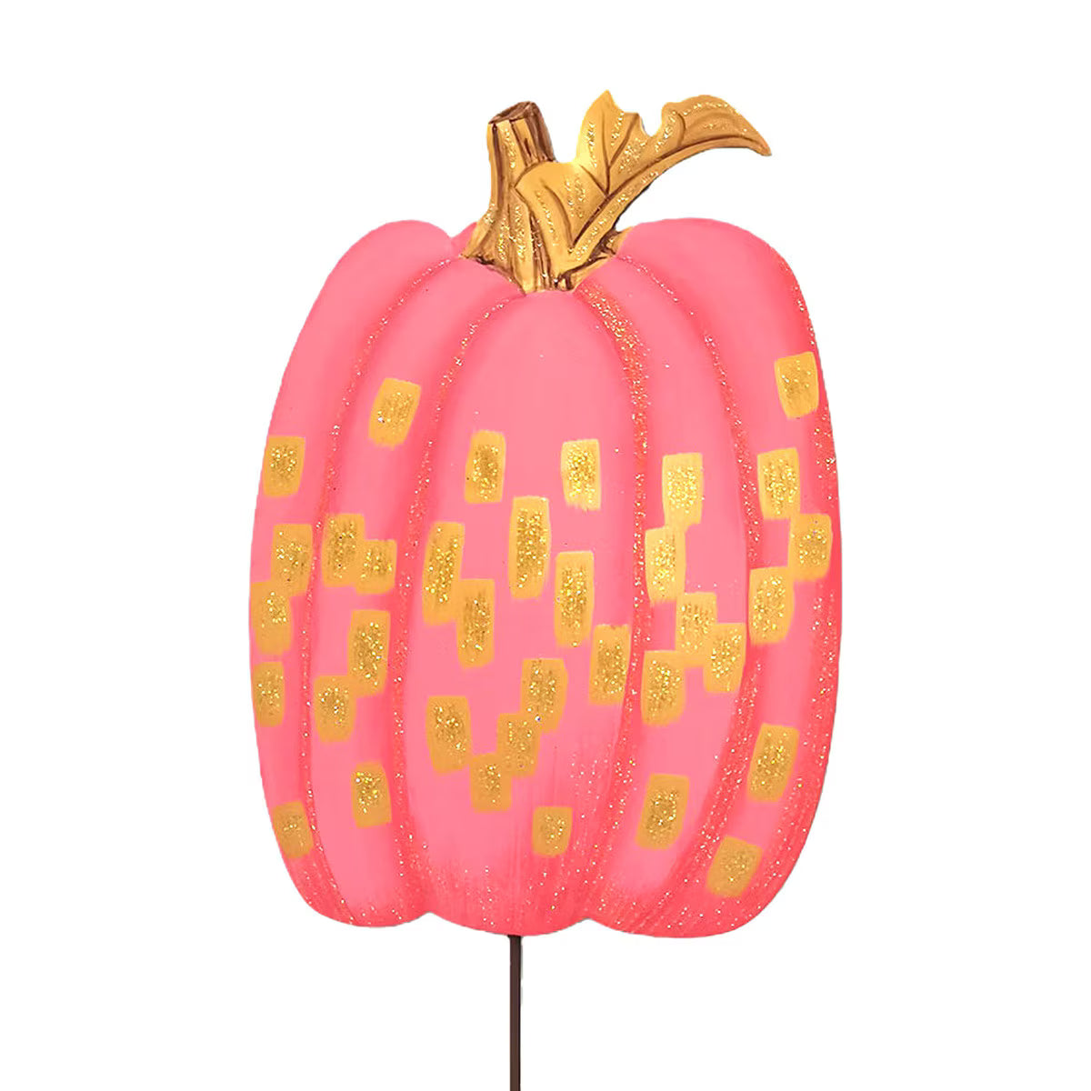Gold and Hot Pink Pumpkin With Glitter