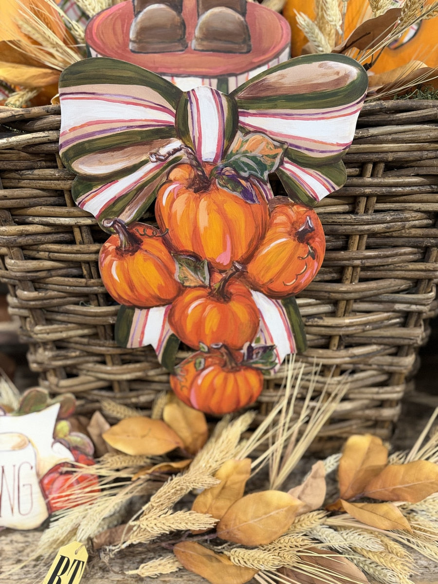 Modern Plaid Pumpkin Swag