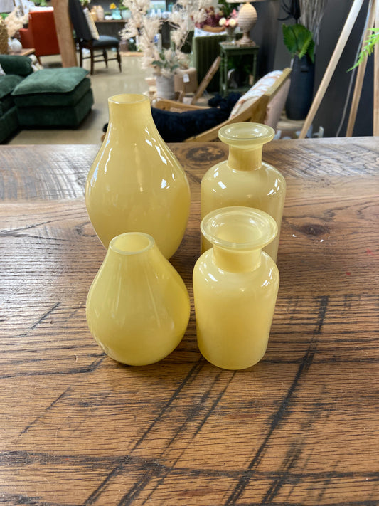Hand Sprayed Small Yellow Glass Vase 6 Styles