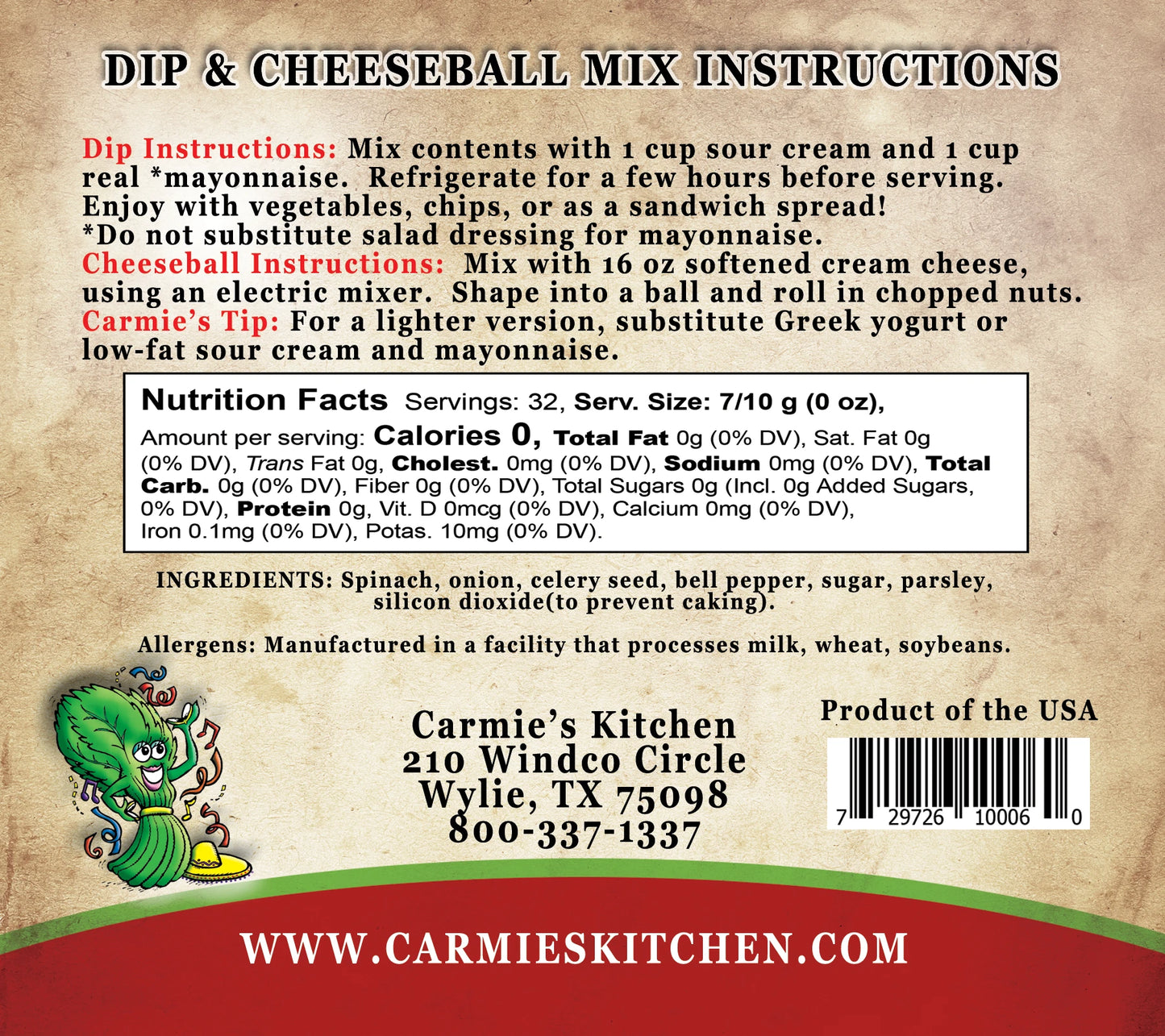 Fiesta Spinach Dip And Cheese Ball Mix
