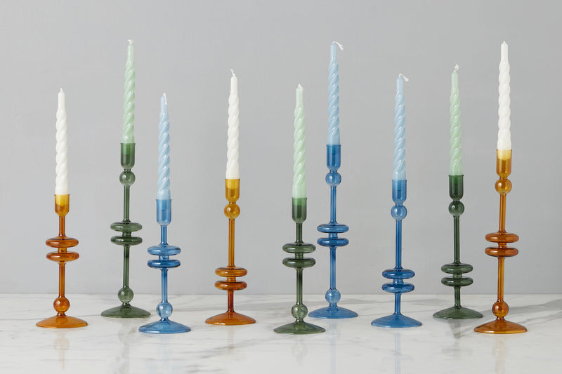6 Glass Candlestick Large Emerald Green (Copy)  Underhill