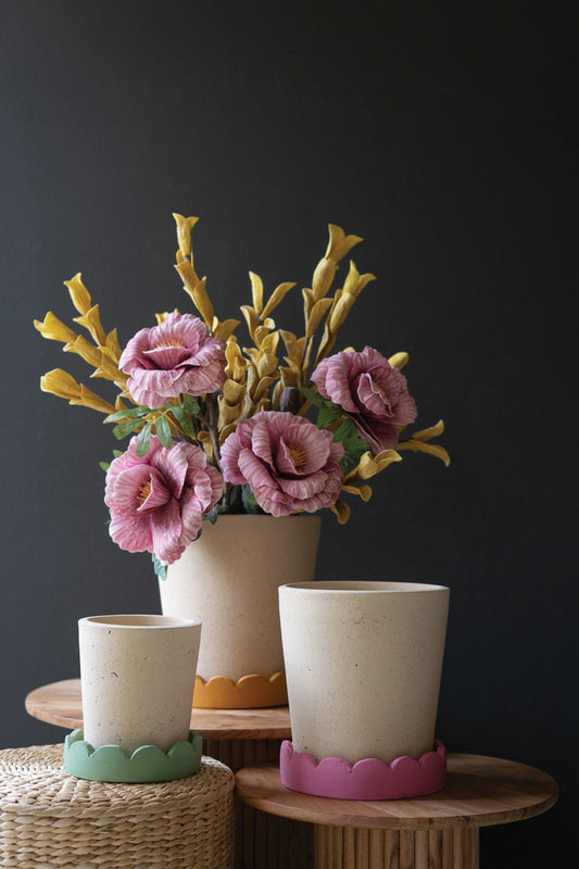Scalloped Clay Planter 3 sizes