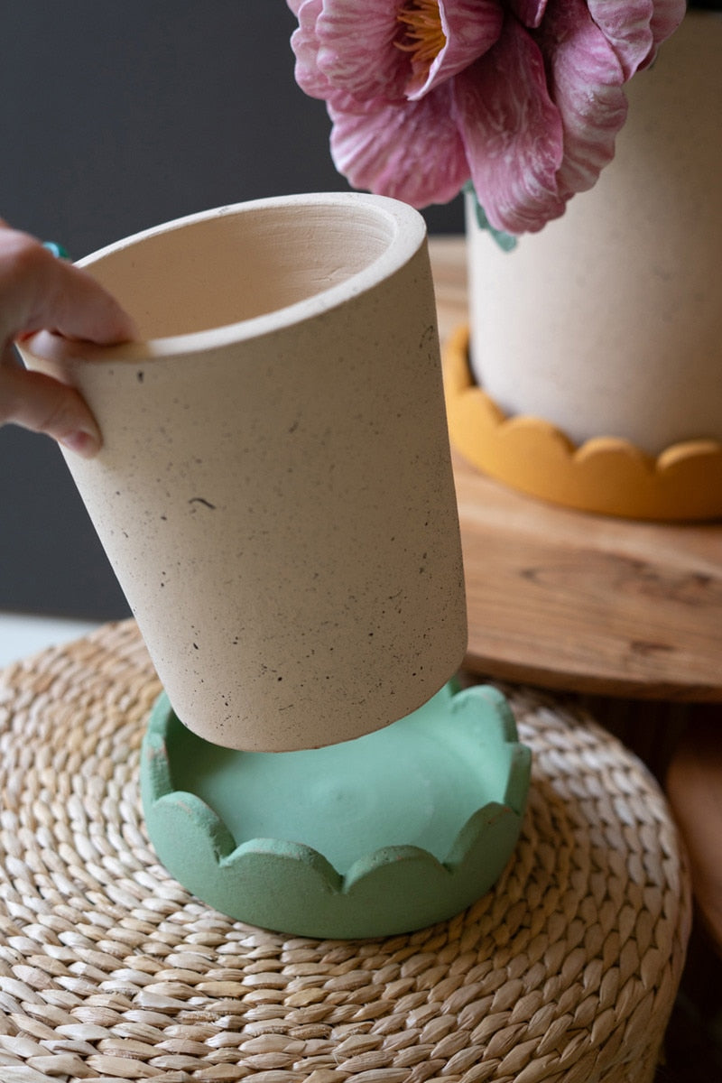 Scalloped Clay Planter 3 sizes