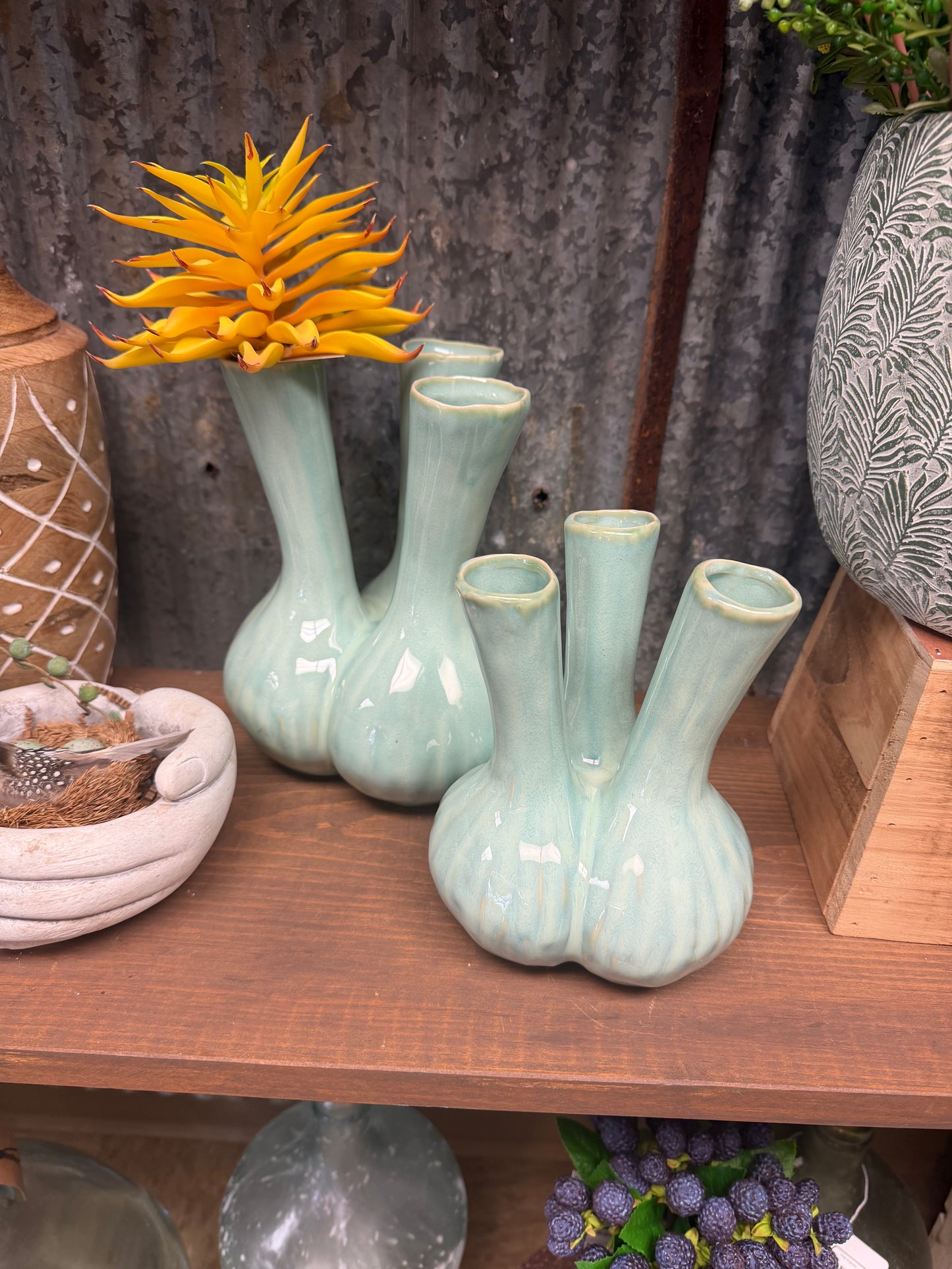Celadon 3 Stem Vase (2 sizes)
