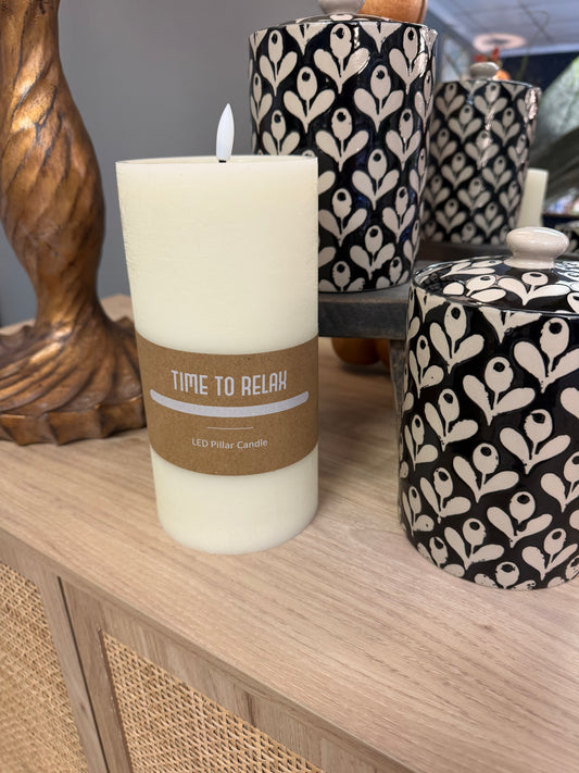 8” H. Wide LED Pillar Candle