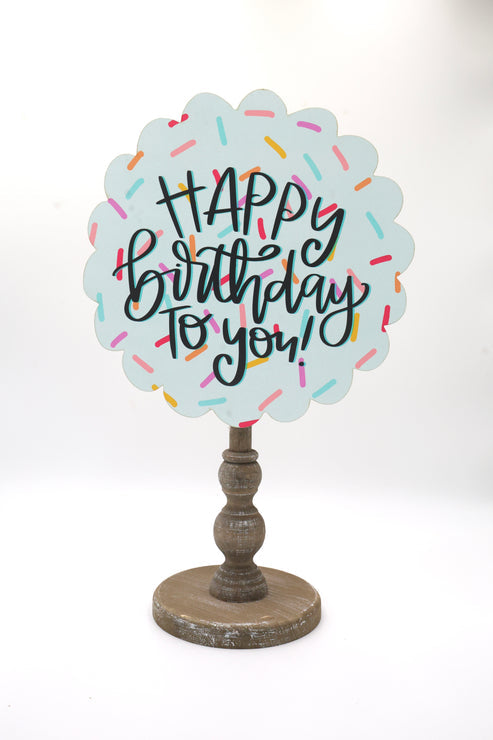 Happy Birthday Wood Sign - Doodles by Rebekah